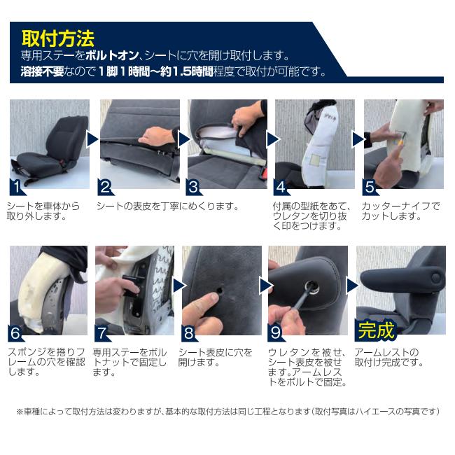 レガンス フロントアームレスト 無段階タイプ 運転席 (ブラック
