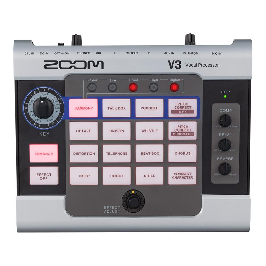 極美品！ZOOM V3ボーカルエフェクトプロセッサー「別売りの電源アダプター付」 ZOOM V3 All-in-One Vocal Processor : ミュージックランドKEY