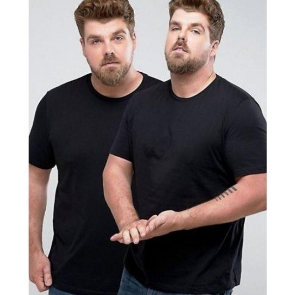 メンズ 大きいサイズ asos 無地 半袖Tシャツ2枚セット 2pac デイリーユースアイテム ブラック｜keyoflife-plus-shop｜05