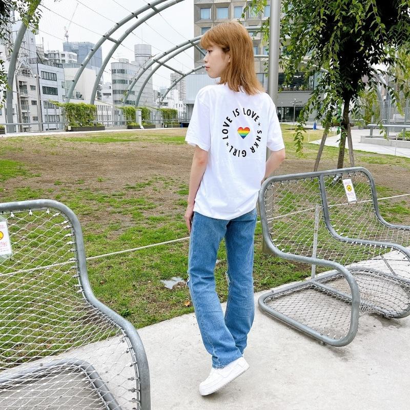 『SNKRGIRL Rainbow Tee(Back print) 』レインボーオリジナルバックプリントTシャツ｜keyoflife-plus-shop｜12