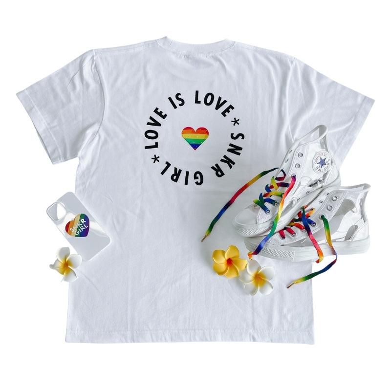 『SNKRGIRL Rainbow Tee(Back print) 』レインボーオリジナルバックプリントTシャツ｜keyoflife-plus-shop｜13