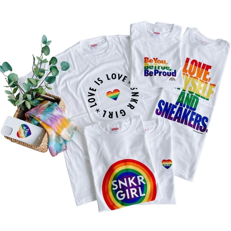 『SNKRGIRL Rainbow Tee(Back print) 』レインボーオリジナルバックプリントTシャツ｜keyoflife-plus-shop｜15