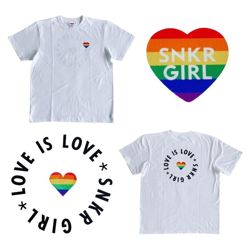 『SNKRGIRL Rainbow Tee(Back print) 』レインボーオリジナルバックプリントTシャツ｜keyoflife-plus-shop｜02