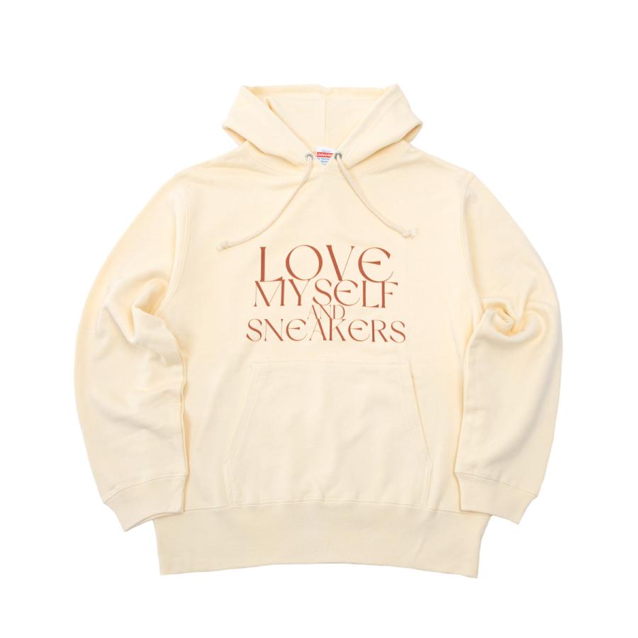 『SNKRGIRL original message hoodie(Brown logo) 』スニーカーガール オリジナルメッセージパーカー / ホワイト(ブラウンロゴ)｜keyoflife-plus-shop