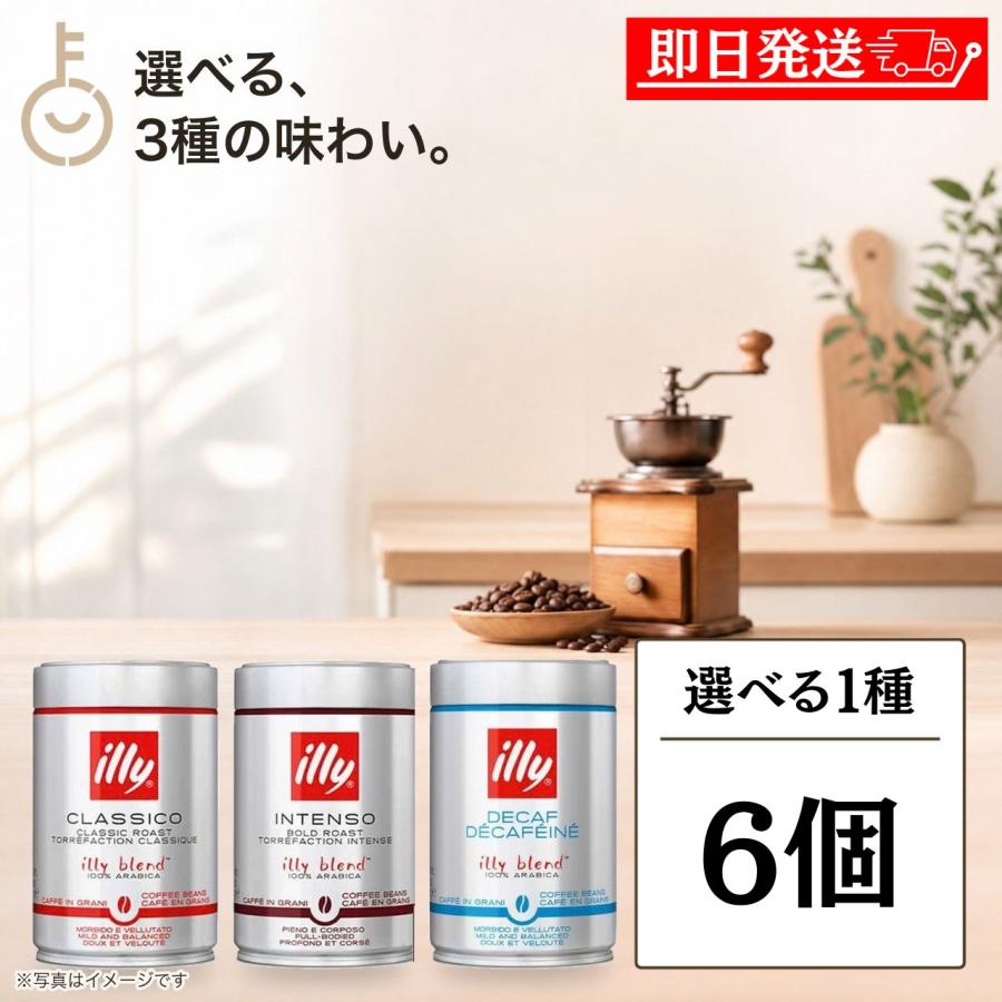 イリー ブレンド豆 選べる1種 6個 illy  ミディアムロースト ダークロースト デカフェ ブレンド コーヒー豆 まとめ買い ランキング ポイント消化 爆買 | illy