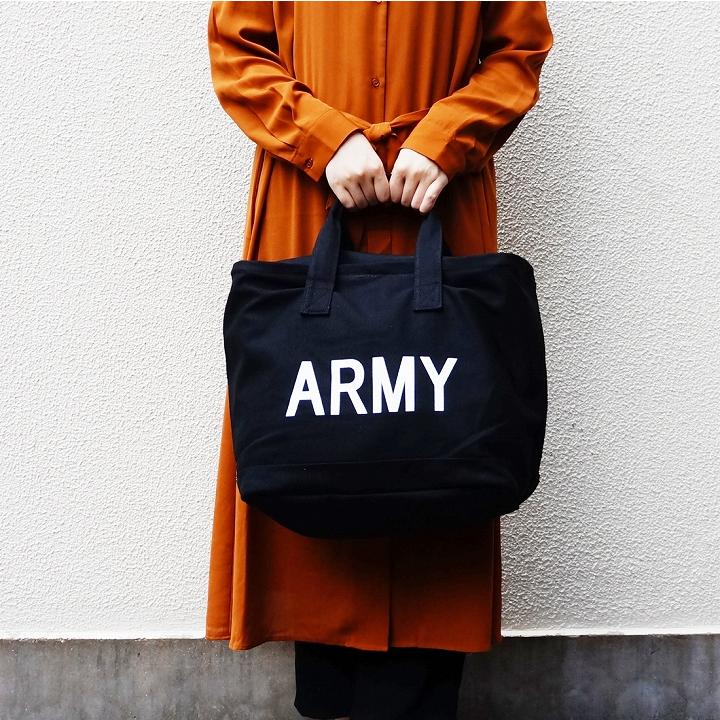 バッグ トートバッグ army キャンバス 大きめ ファスナー付き a4