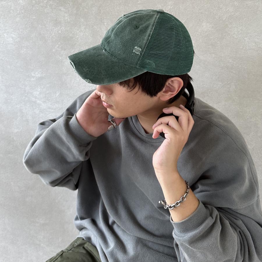 帽子 キャップ メンズ レディース  メッシュキャップ ウォッシュ加工 ダメージ加工 大きめ 深め スポーツ 男女兼用 野球帽 |  | 06