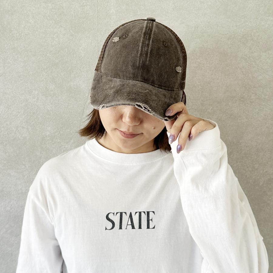 帽子 キャップ メンズ レディース  メッシュキャップ ウォッシュ加工 ダメージ加工 大きめ 深め スポーツ 男女兼用 野球帽 |  | 07