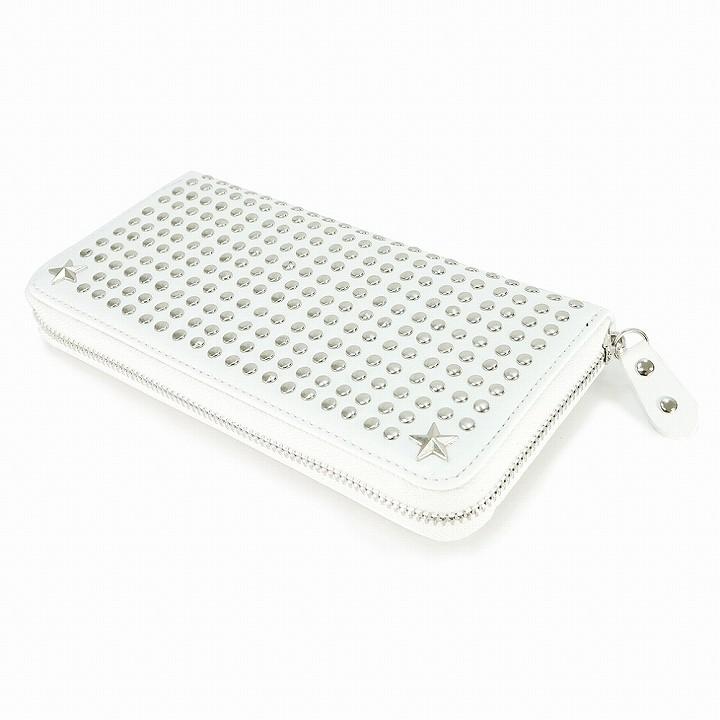 財布 長財布 メンズ 財布人気 本革 レザー スタッズ 星 ラウンド