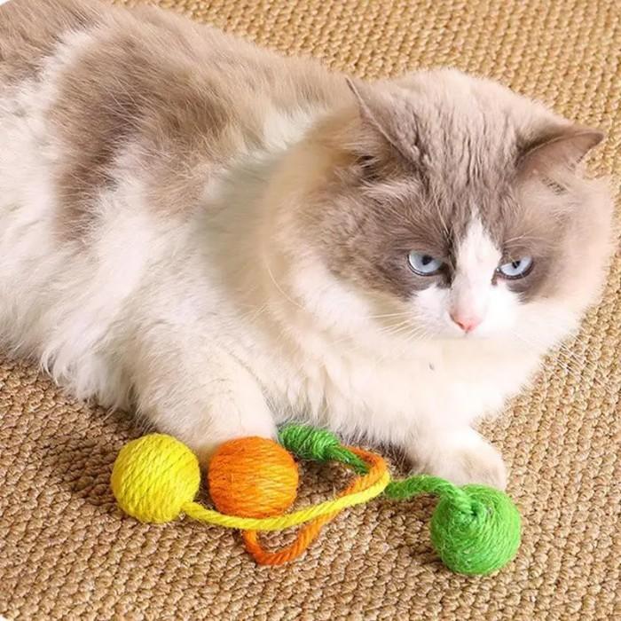 猫 おもちゃ 麻紐ボール3色セット カラビナ付き 麻ひも 猫おもちゃ 猫じゃらし 猫グッズ 猫用おもちゃ ボール 猫用品 運動 ひも ねこ 遊び ネコおもちゃ |  | 08