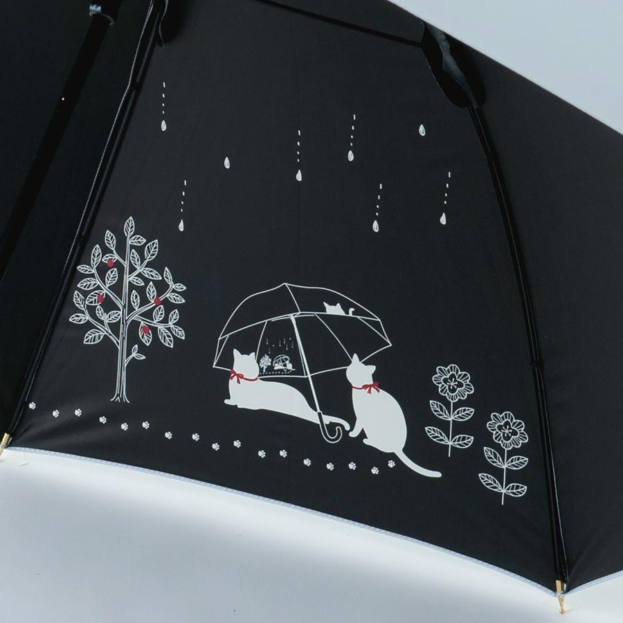 折りたたみ傘 折り畳み傘 晴雨兼用  uvカット 紫外線対策 完全遮光  軽量 強風対応 頑丈 日傘 雨用 コンパクト 収納袋 猫柄 ねこ 撥水 二つ折り |  | 20