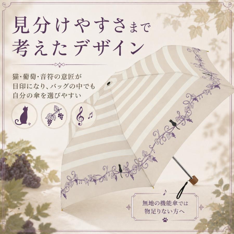 折りたたみ傘 折り畳み傘 晴雨兼用 UVカット 紫外線対策 完全遮光 軽量 強風対応 頑丈 日傘 雨用 コンパクト 収納 袋 猫柄 ねこ 撥水 二つ折り |  | 06