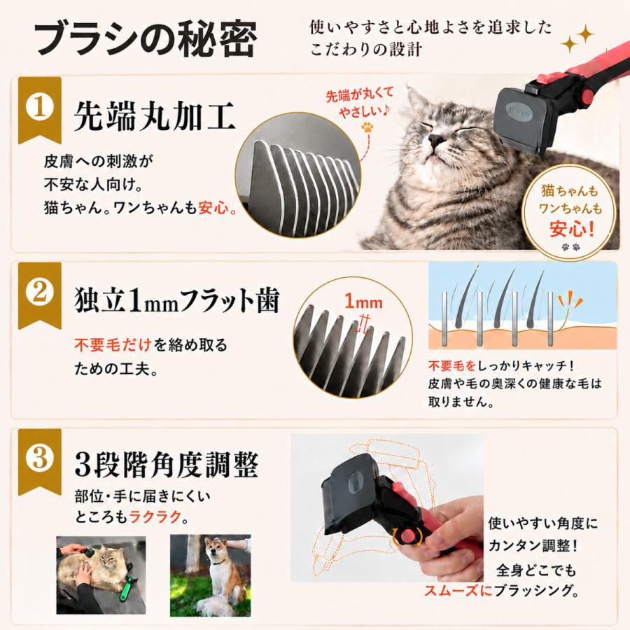 リファーレッシュブラシ S 猫 ブラシ 抜け毛取り 短毛 長毛 マッサージ