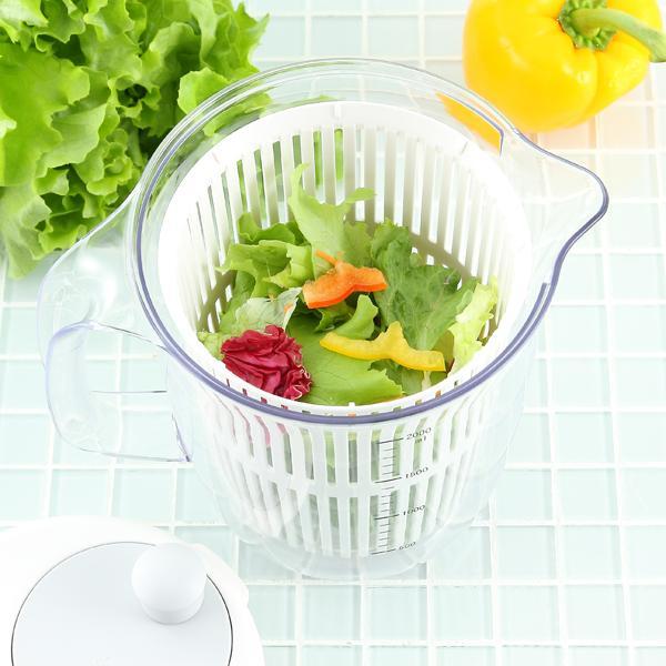 水切り器 スピナー 水切り 野菜 目盛り付き 分解して洗える 野菜水切り器 ｜ KEYUCA スリム サラダスピナー ケユカ | KEYUCA | 07