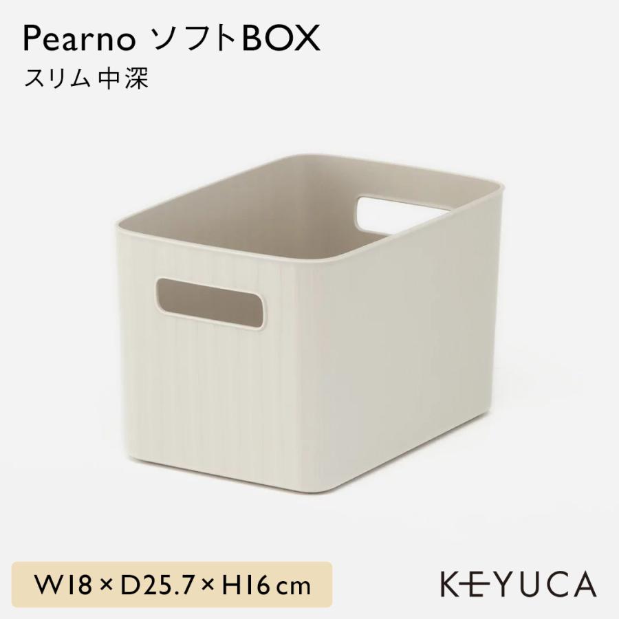 収納ボックス おしゃれ Pearno ソフトBOX スリム中深 W18×D25.7×H16cm ノーマル KEYUCA ケユカ 子供 キッチン｜keyuca