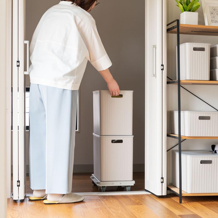 KEYUCA 収納ボックス ソフト グレー おしゃれ 衣類収納ケース