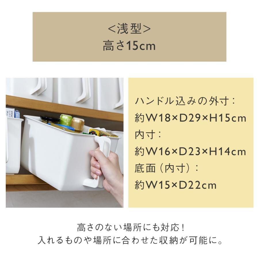 KEYUCA（ケユカ） ハンドル付きストッカー 浅型 W18×D29 収納ケース