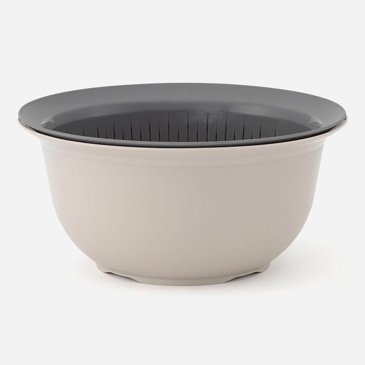 KEYUCA（ケユカ） ザルボウルセット 縦スリット 電子レンジ 食洗器対応