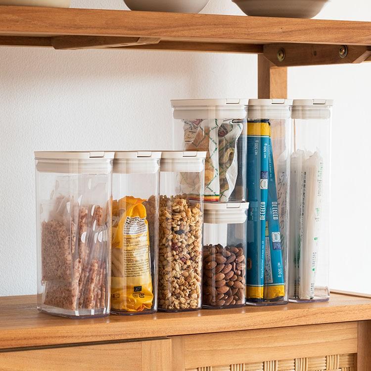 保存容器 乾物ストッカー 調味料入れ 乾物入れ ストック 密閉容器 食品 冷蔵庫収納｜ KEYUCA 楽に密閉キャニスター 8×14cm L ケユカ | KEYUCA | 09