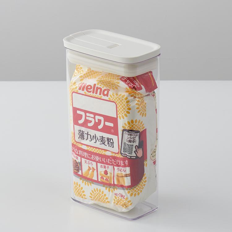 保存容器 調味料入れ 乾物入れ フードコンテナ フードストッカー 密閉容器 冷蔵庫収納[楽に密閉キャニスター 8×14cm M KEYUCA ケユカ] | KEYUCA | 02