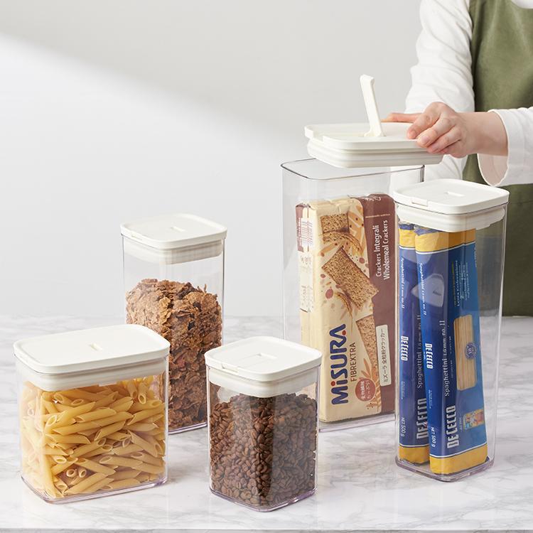 保存容器 調味料入れ 乾物入れ フードコンテナ シンプル 冷蔵庫 冷蔵庫収納｜ 楽に密閉キャニスター10.5×10.5cm M  KEYUCA(ケユカ) | KEYUCA | 08