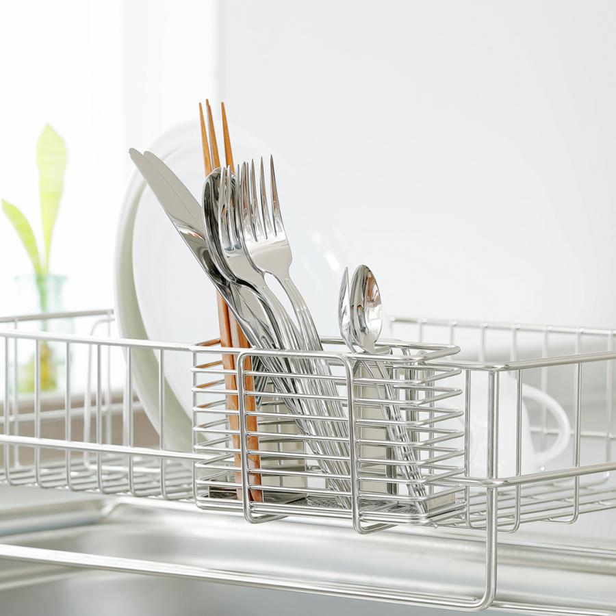 KEYUCA（ケユカ） 水切りカゴ 水切りラック ステンレス 箸立て