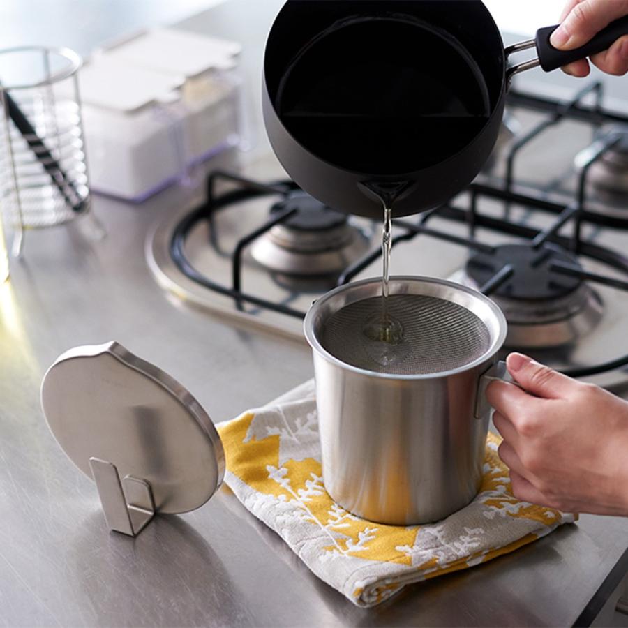 油こし器 ステンレス 1L おしゃれ 油 保存容器 ろ過 オイル入れ オイルドリッパー 油入れ ｜ KEYUCA Lidest オイルポット ケユカ | KEYUCA | 06