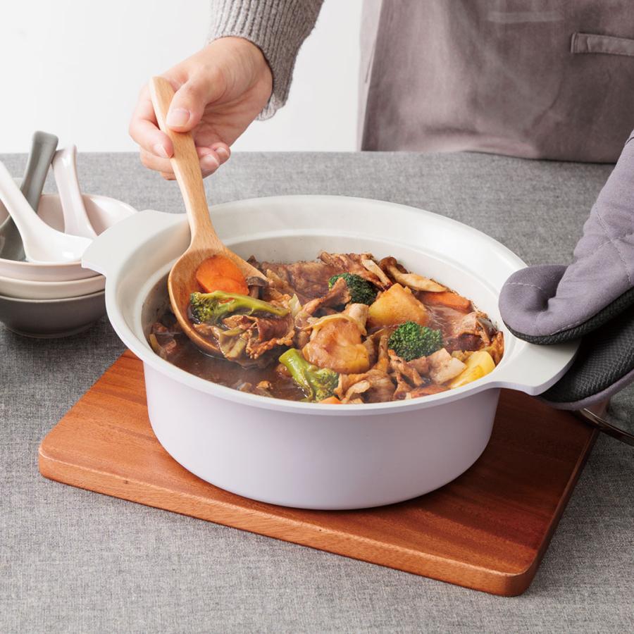 アルミ製 軽量 鍋 調理鍋 2.9L ガラス蓋 直火使用可｜ セラミックIH両手鍋21cm ライトパープル  KEYUCA(ケユカ) | KEYUCA