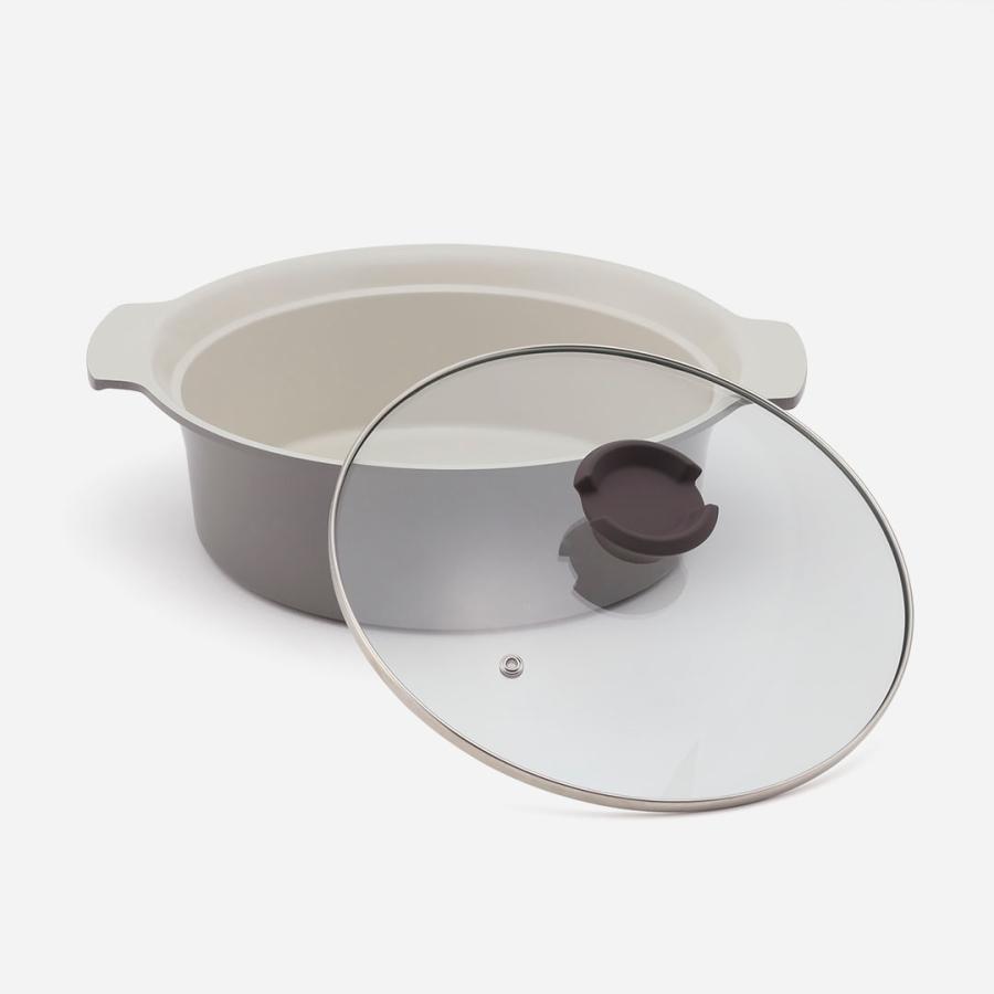 KEYUCA（ケユカ） アルミ製 軽量 鍋 調理鍋 4L ガラス蓋 直火使用可