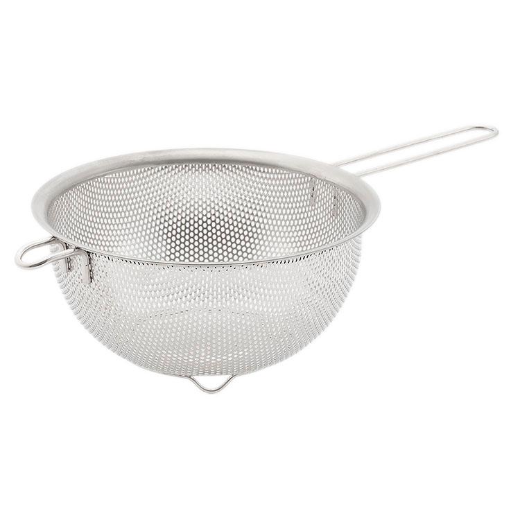 ハンドルストレーナー 16cm ステンレス ザル 持ち手付き 下ごしらえ 水切り キッチン便利 ｜ KEYUCA Looza ハンドルストレーナー 16cm ケユカ | KEYUCA