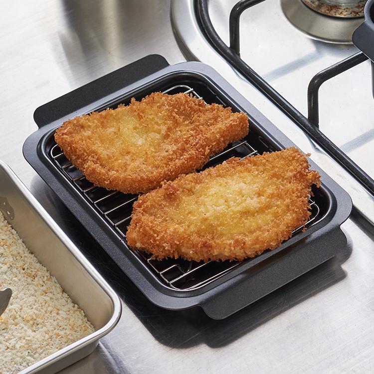 鍋 なべ 調理器具 揚げ物 フライ 直火対応 IH対応 シンプル｜ 角型IH天ぷら揚げ鍋 20×14cm  KEYUCA(ケユカ) | KEYUCA | 08