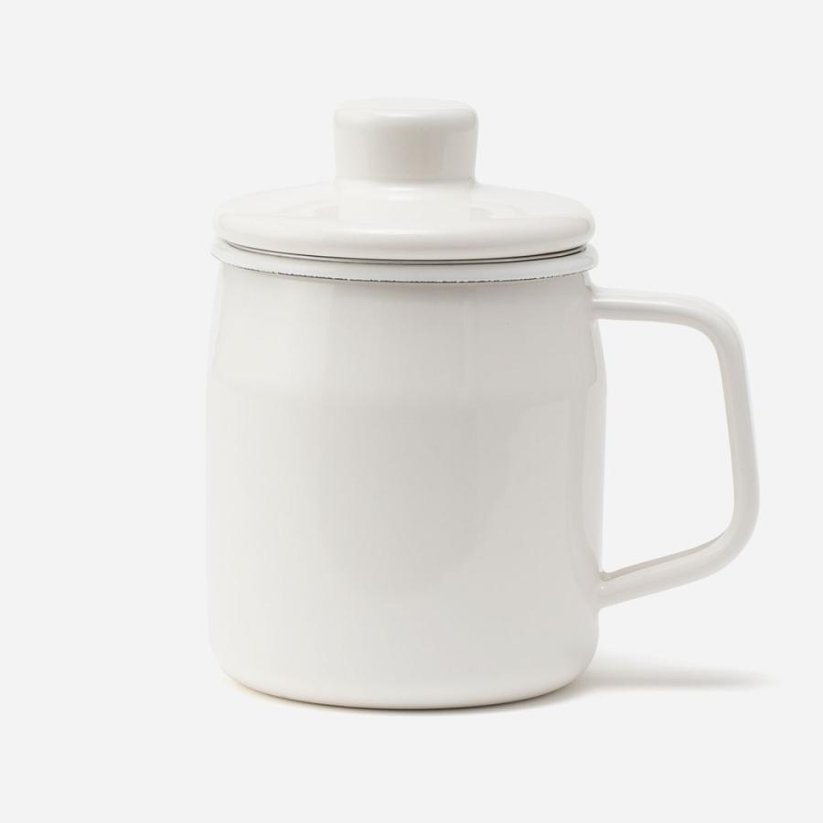 油こし器 オイルポット 350ml ホーロー 小さめ 油 保存容器 オイル入れ こし網付き ミニ おしゃれ ｜ KEYUCA ホーローオイルポット 0.35L ケユカ | KEYUCA