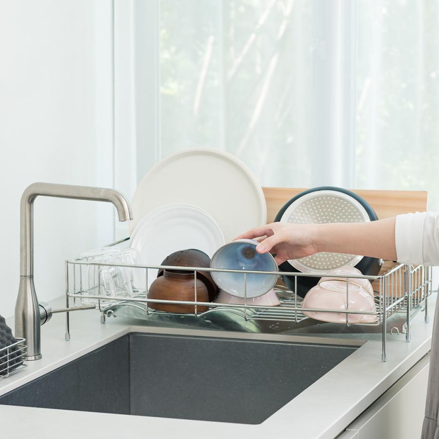 水切りかご スリム 大容量 ステンレス キッチン用品 シンク 食器｜ Fadalo 伸縮ドレーナー トレー付き  KEYUCA(ケユカ) | KEYUCA | 13