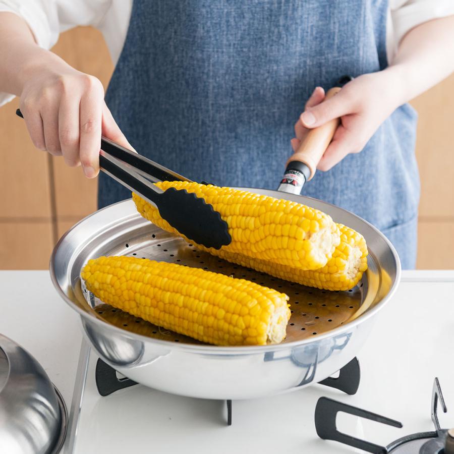 日本製 蓋 調理器具 ドーム型 ガラス窓付き 強化ガラス 鍋｜ フライパン用フタ付きステンレス蒸し器 / フライパン別売り  KEYUCA(ケユカ) | KEYUCA | 06