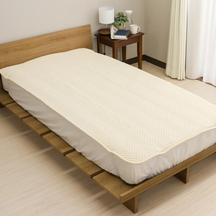 キルティング 寝具 取り付け簡単 強化ゴム 薄手 マットレス 汚れ防止 ｜ 洗濯機で洗えるベッドパッド ダブル KEYUCA(ケユカ) | KEYUCA | 09