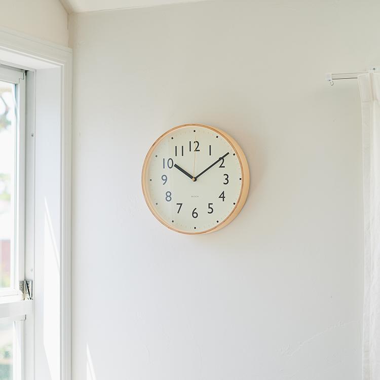 壁掛け時計 掛け時計 かけ時計 ウォールクロック 連続秒針[日本製 capo wallΦ303mm ナチュラル 電波時計 KEYUCA ケユカ] | KEYUCA