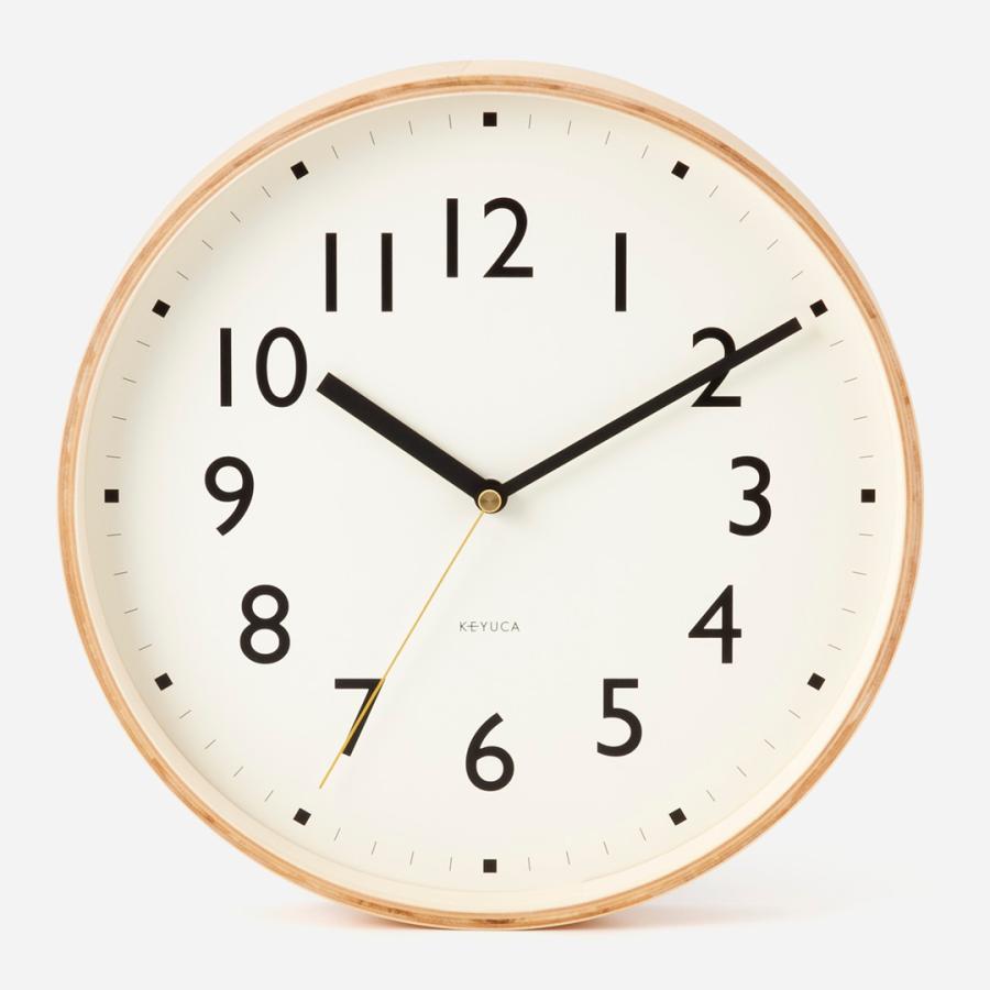 壁掛け時計 掛け時計 かけ時計 ウォールクロック 連続秒針[日本製 capo wallΦ303mm ナチュラル 電波時計 KEYUCA ケユカ] | KEYUCA | 01