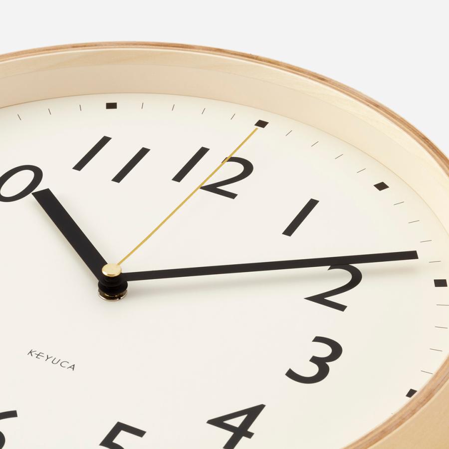 壁掛け時計 掛け時計 かけ時計 ウォールクロック 連続秒針[日本製 capo wallΦ303mm ナチュラル 電波時計 KEYUCA ケユカ] | KEYUCA | 03