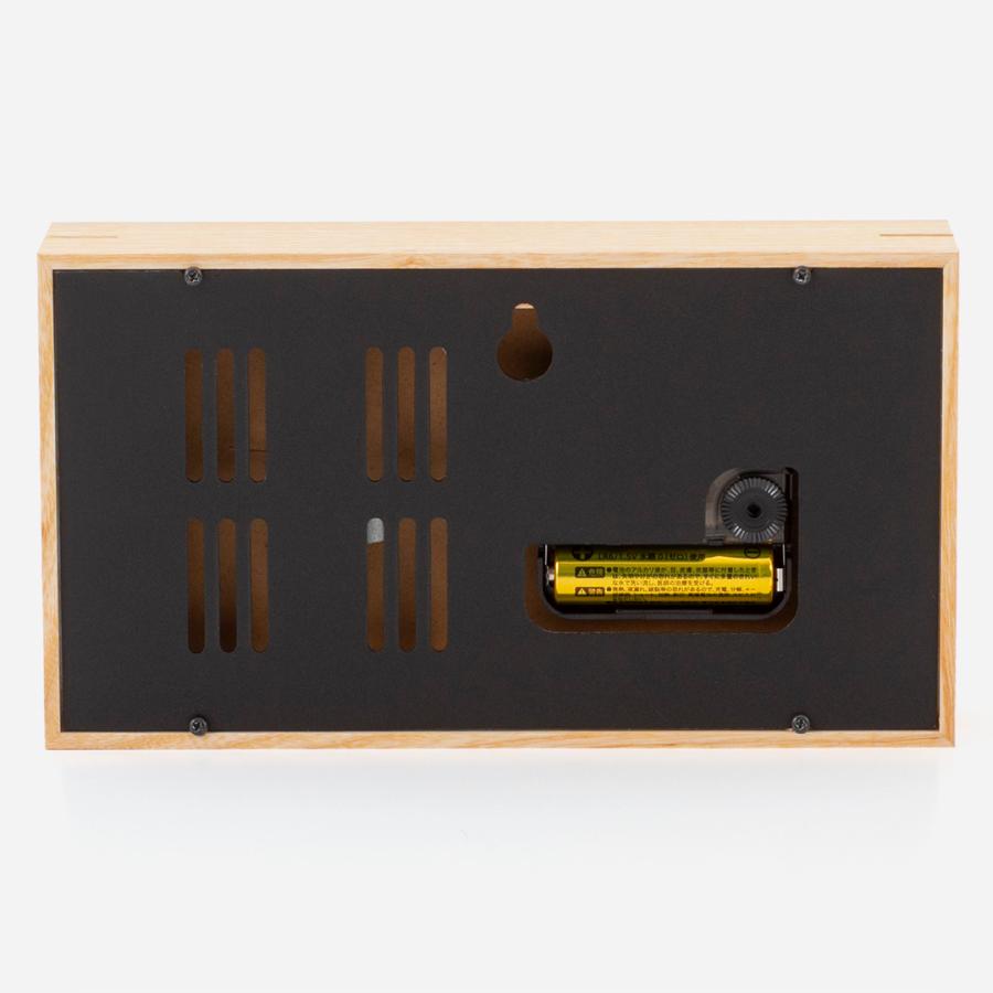 置き時計 時計 置時計 卓上時計 温度計 湿度計 アナログ[日本製 capo 温湿度時計 W201mm ナチュラル KEYUCA ケユカ] | KEYUCA | 02