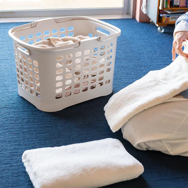 ランドリーバスケット 脚付き 腰にやさしい 洗濯かご 大容量 通気性 軽量 洗濯物入れ ｜ KEYUCA 腰にやさしいランドリーバスケット ライトグレー ケユカ | KEYUCA | 07