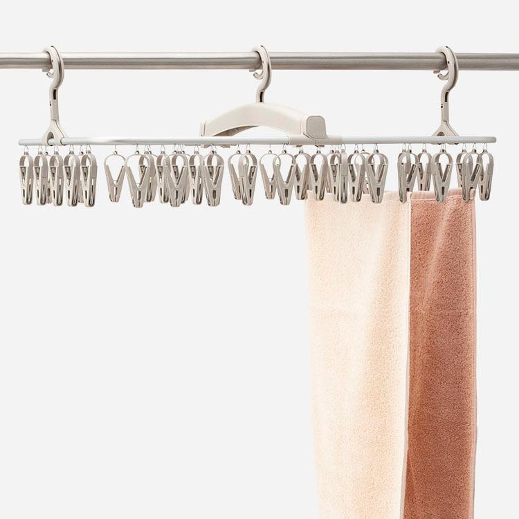 物干しハンガー 洗濯用品 物干し 物干 室内干し ピンチハンガー[ASTアルミフレームピンチハンガー 40個付き KEYUCA ケユカ] | KEYUCA | 02