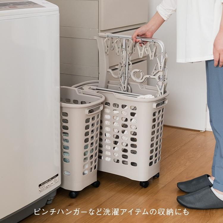 洗濯かご 脱衣かご キャスター付き スリム 省スペース収納 360度回転キャスター 移動ラクラク｜ KEYUCA ランドリーバスケット ライトグレー ケユカ | KEYUCA | 10