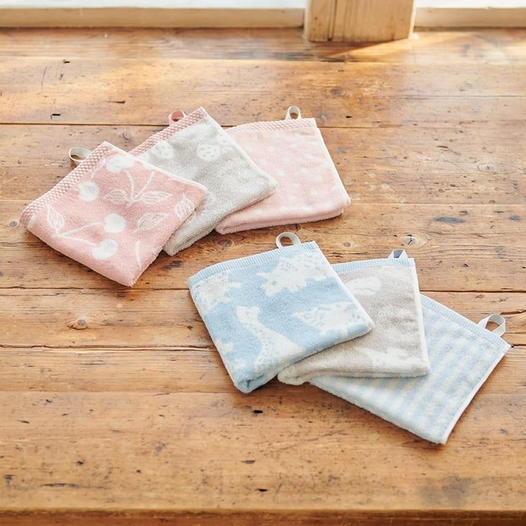 ハンドタオル ハンカチタオル タオルハンカチ 子供 保育園[まとめて ループ付ハンドタオル 3枚セット KEYUCA ケユカ] | KEYUCA