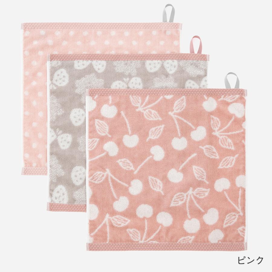 ハンドタオル ハンカチタオル タオルハンカチ 子供 保育園[まとめて ループ付ハンドタオル 3枚セット KEYUCA ケユカ] | KEYUCA | 01