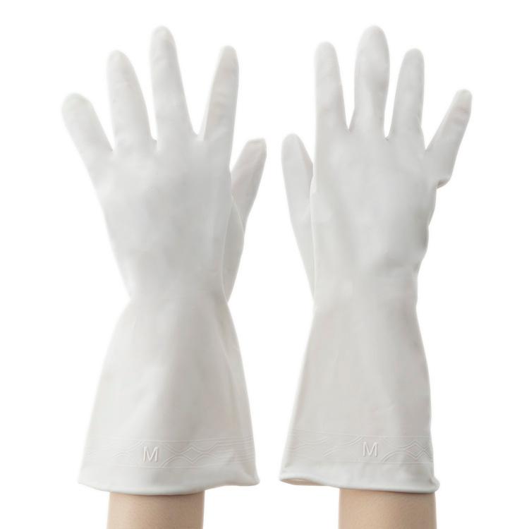 日本製 国産 掃除用品 キッチン 抗菌 防臭 無地 シンプル おしゃれ[やわらかビニール手袋薄手 ホワイト KEYUCA ケユカ] | KEYUCA