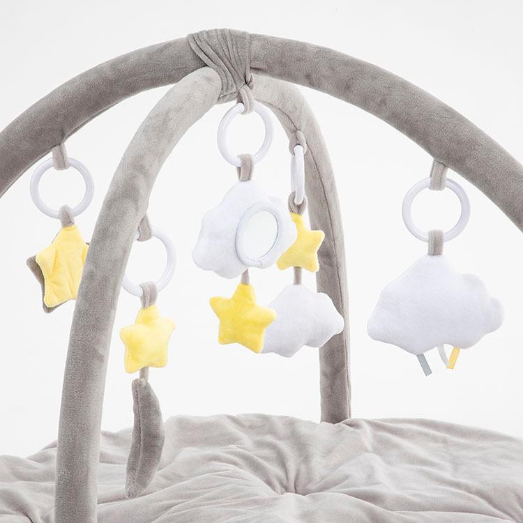 プレイジム ベビーマット おもちゃ 玩具 オモチャ ベビー 赤ちゃん[ふわふわくものプレイジムマット グレー KEYUCA ケユカ] | KEYUCA | 01