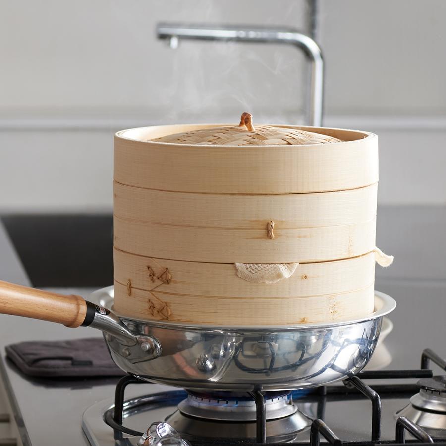 KEYUCA（ケユカ） せいろ 蒸篭 24cm 竹 2段 中華 蒸し器 フライパン 鍋