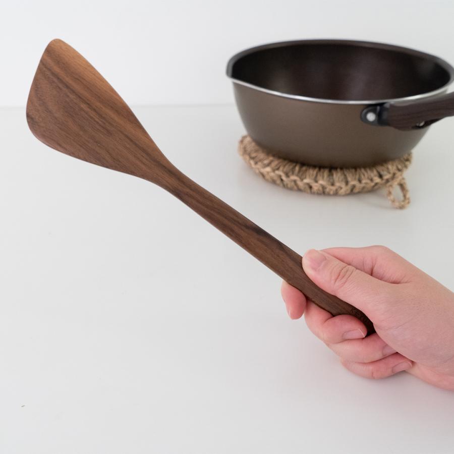 cooqui スパチュラ ウォールナット 木べら 天然木 持ちやすい形状 フライパンに優しい 調理用に最適 ｜ KEYUCA cooqui スパチュラ ウォールナット ケユカ |  | 01