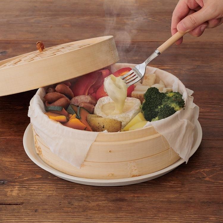 蒸し器 天然素材 中華まん 肉まん 温野菜 蒸し料理 冷凍ご飯｜ 竹せいろ2段 下段深 24cm＜めざましテレビで紹介されました＞  KEYUCA(ケユカ) | KEYUCA | 09