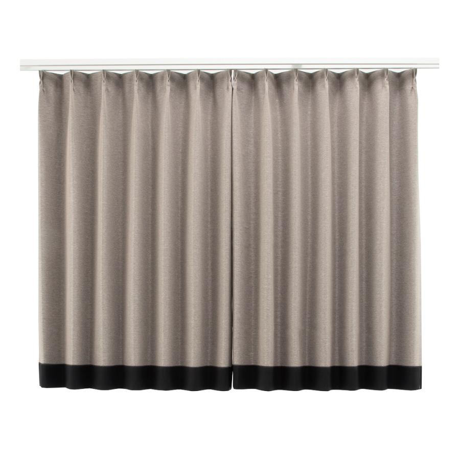 カーテン インテリア ファブリック 遮光性｜ すぐに使える遮光バイカラーヘリンボンドレープ 2枚セット ブラウン×ブラック  KEYUCA(ケユカ) | KEYUCA